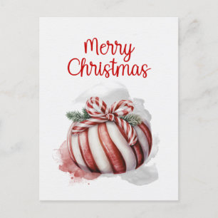 Cartes Pour Fêtes Annuelles Joyeux Noël Aquarelle Sucre de canne Bonbon