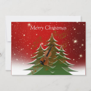 Cartes Pour Fêtes Annuelles Joyeux Noël - Arbre de Noël avec Violon