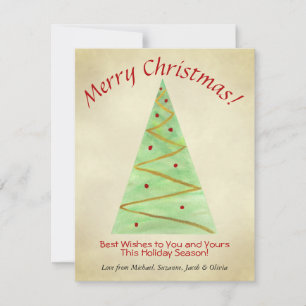 Cartes Pour Fêtes Annuelles Joyeux Noël! Arbre de Noël simple Waterton