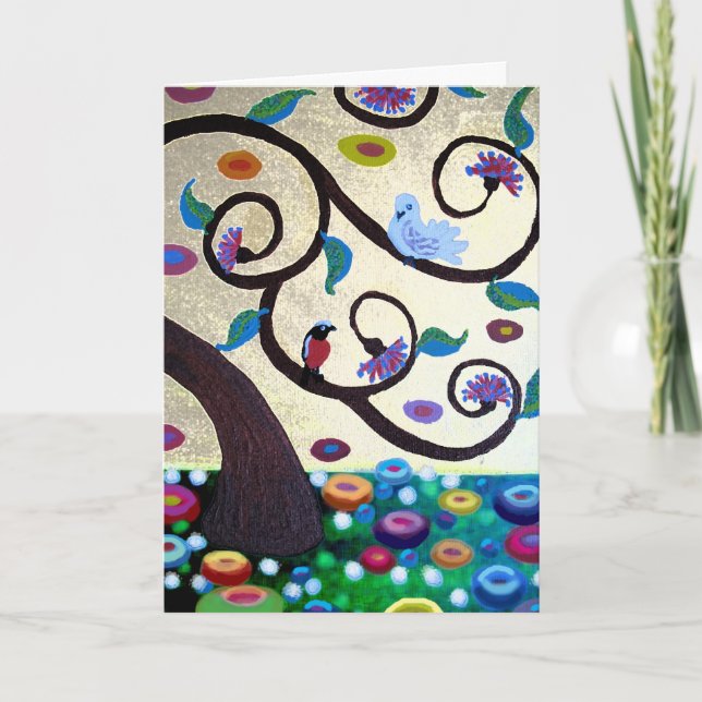 Cartes Pour Fêtes Annuelles Joyeux Noël Arbre de vie détail (Devant)