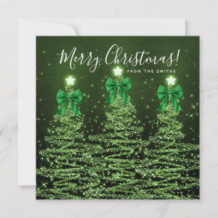 Cartes Pour Fêtes Annuelles Joyeux Noël Arbres de Noël Verts Salutation