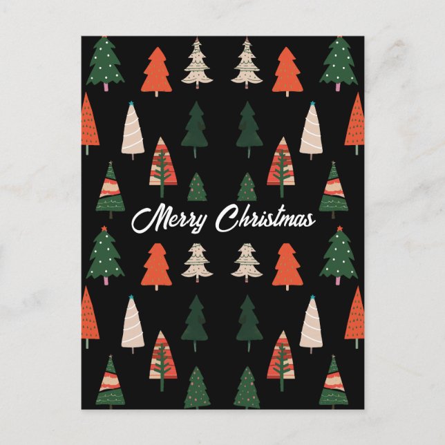Cartes Pour Fêtes Annuelles Joyeux Noël arbres Festive (Devant)