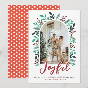 Cartes Pour Fêtes Annuelles Joyeux Noël Arch Berries Foliage Photo