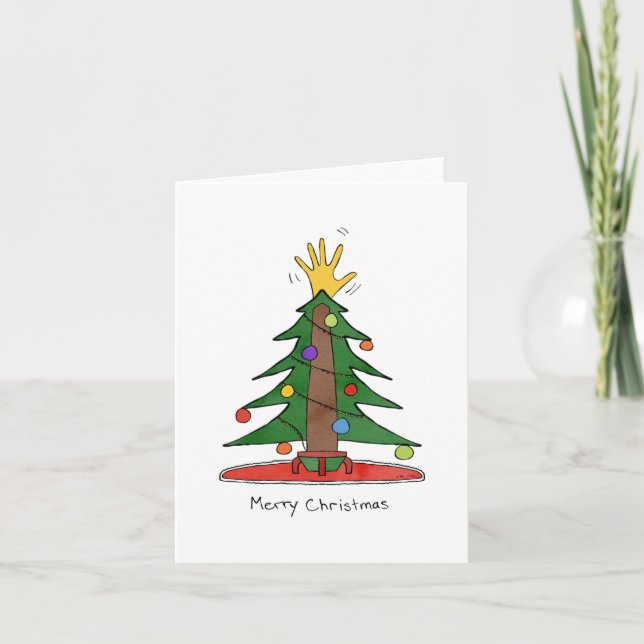 Cartes Pour Fêtes Annuelles Joyeux Noël ASL Tree Card (Devant)