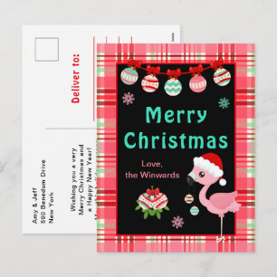 Cartes Pour Fêtes Annuelles Joyeux Noël au Flamant Festif