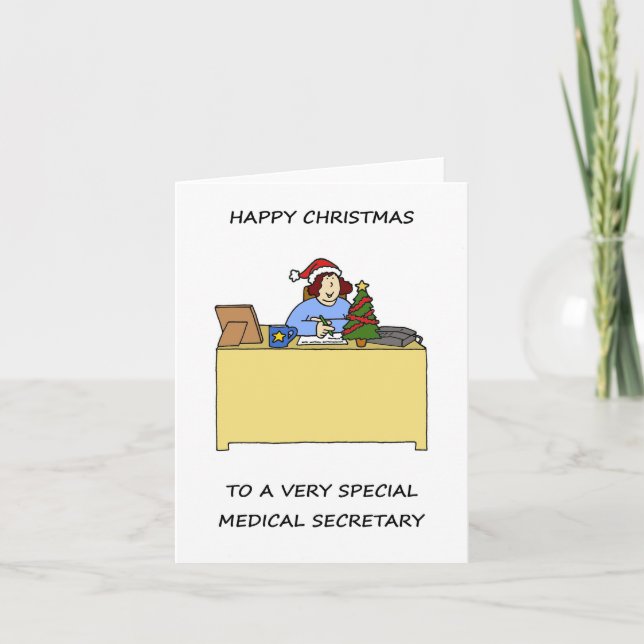 Cartes Pour Fêtes Annuelles Joyeux Noël au secrétaire Médicale (Devant)