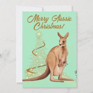 Cartes Pour Fêtes Annuelles Joyeux Noël australien Kangourou