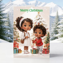 Joyeux Noël aux enfants afro-américains