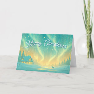 Cartes Pour Fêtes Annuelles Joyeux Noël aux Lumières Magiques du Nord