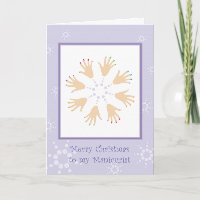 Cartes Pour Fêtes Annuelles Joyeux Noël aux manicuristes (Devant)