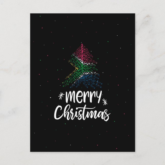 Cartes Pour Fêtes Annuelles Joyeux Noël avec drapeau d'Afrique du Sud (Devant)