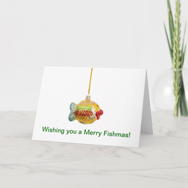Cartes Pour Fêtes Annuelles Joyeux Noël avec du poisson. Joyeux poissons ! Poi (Devant)