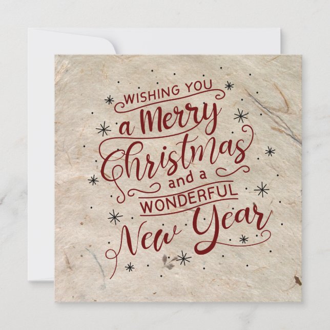 Cartes Pour Fêtes Annuelles Joyeux Noël avec la Bible Verse (Devant)