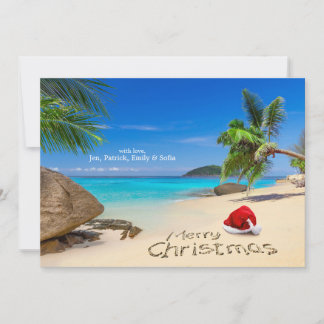 Cartes Pour Fêtes Annuelles Joyeux Noël Avec Le Chapeau Du Père Noël Dans Les