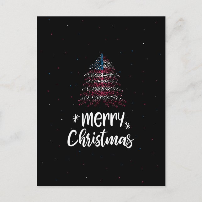 Cartes Pour Fêtes Annuelles Joyeux Noël avec le drapeau américain (Devant)