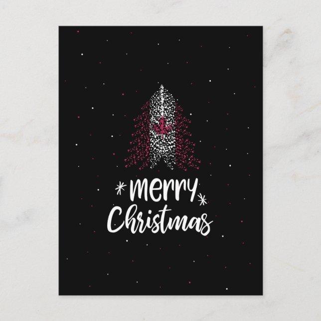 Cartes Pour Fêtes Annuelles Joyeux Noël avec le drapeau du Canada (Devant)