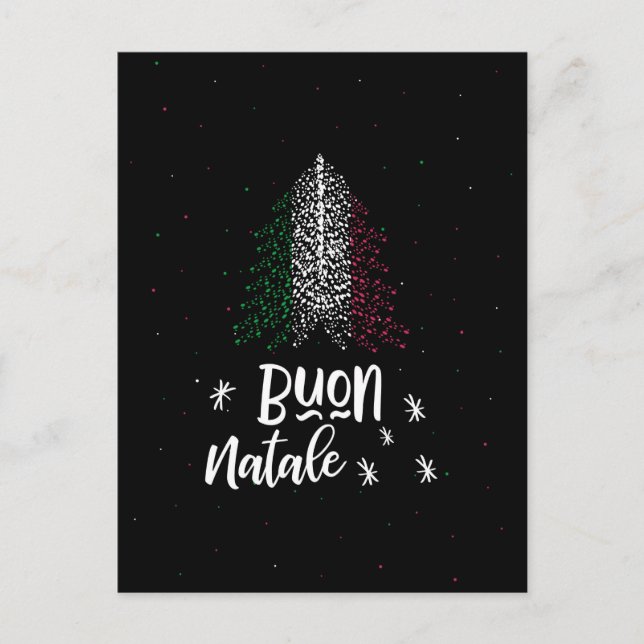 Cartes Pour Fêtes Annuelles Joyeux Noël avec le drapeau italien (Devant)