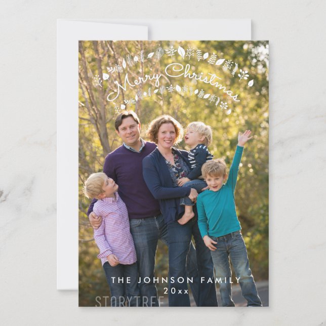 Cartes Pour Fêtes Annuelles Joyeux Noël avec photo de famille (Devant)