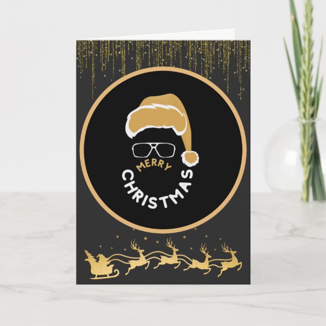 Cartes Pour Fêtes Annuelles Joyeux Noël avec Santa Clause (Devant)