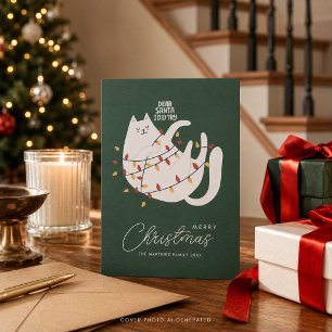Cartes Pour Fêtes Annuelles Joyeux Noël avec un chat drôle