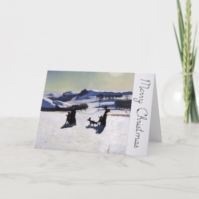 Cartes Pour Fêtes Annuelles Joyeux Noël avec un peintre américain GC (Devant)