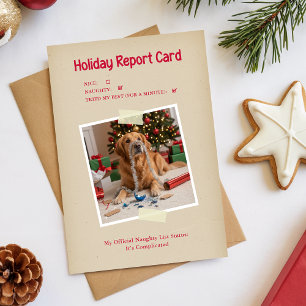 Cartes Pour Fêtes Annuelles Joyeux Noël avec une photo de chien drôle