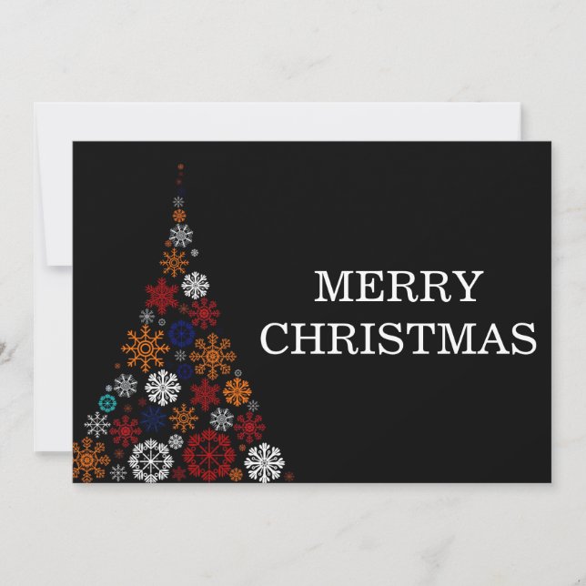 Cartes Pour Fêtes Annuelles Joyeux Noël avec vacances en arbre (Devant)