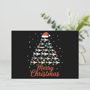 Cartes Pour Fêtes Annuelles Joyeux Noël Avion Arbre Vacances