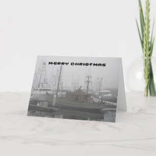 Cartes Pour Fêtes Annuelles Joyeux Noël - Bateau à quai à Misty San Diego