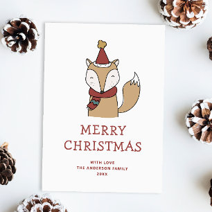 Cartes Pour Fêtes Annuelles Joyeux Noël. Bécasseau de renard des forêts d'hive