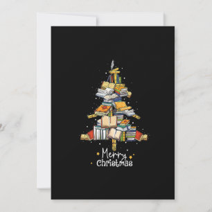 Cartes Pour Fêtes Annuelles Joyeux Noël Bibliothèque Arbre Mignon Amoureux de 