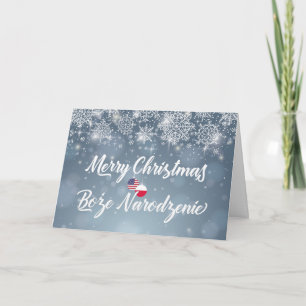 Cartes Pour Fêtes Annuelles Joyeux Noël Bilingue Polonais American Card