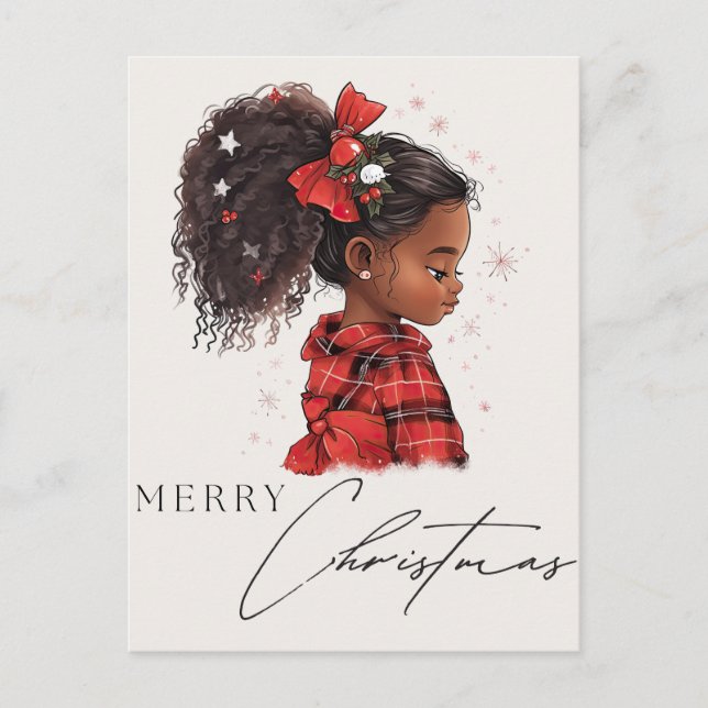 Cartes Pour Fêtes Annuelles Joyeux Noël Black Girl Magic Melanin Xmas Fun (Devant)