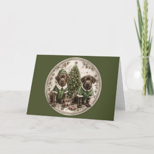 Cartes Pour Fêtes Annuelles Joyeux Noël Black Labrador Retriever Puppy