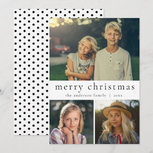 Cartes Pour Fêtes Annuelles Joyeux Noël Black & White Multi Photo