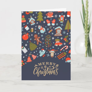 Cartes Pour Fêtes Annuelles Joyeux Noël blanc mignon hiver Personnalisé