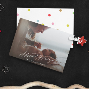 Cartes Pour Fêtes Annuelles Joyeux Noël Blanc Photo Calligraphie Happest