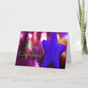 Cartes Pour Fêtes Annuelles Joyeux Noël bleu étoile III