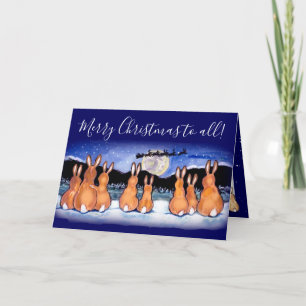 Cartes Pour Fêtes Annuelles Joyeux Noël Blue Rabbit Coup d'hiver Année