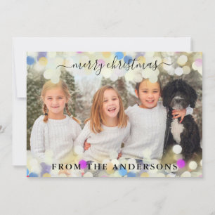 Cartes Pour Fêtes Annuelles Joyeux Noël Bokeh Light