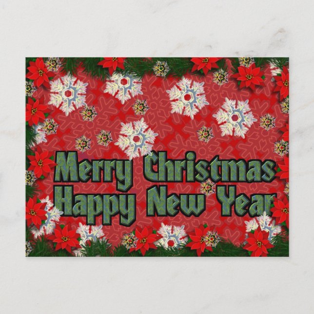 Cartes Pour Fêtes Annuelles Joyeux Noël Bonne année (Devant)