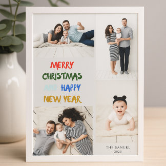 Cartes Pour Fêtes Annuelles Joyeux Noël & Bonne Année 4 Photos Ash