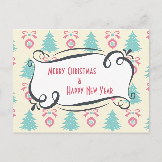 Cartes Pour Fêtes Annuelles Joyeux Noël Bonne année Festive Salutation (Devant)