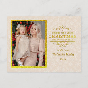 Cartes Pour Fêtes Annuelles Joyeux Noël & Bonne Année & Flocon de neige