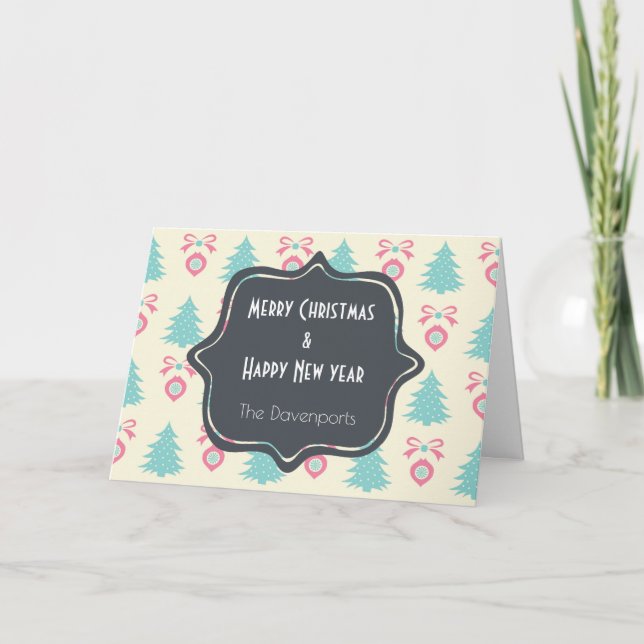 Cartes Pour Fêtes Annuelles Joyeux Noël Bonne année Motif festif (Devant)
