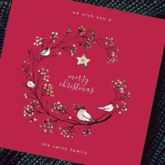 Cartes Pour Fêtes Annuelles Joyeux Noël | Bonne année | RED Magenta (Créateur téléchargé)