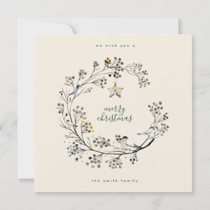 Cartes Pour Fêtes Annuelles Joyeux Noël   Bonne année   Vert crème