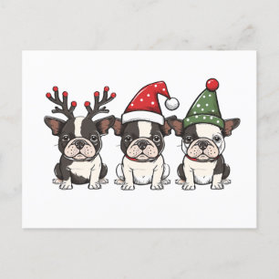 Cartes Pour Fêtes Annuelles Joyeux Noël Boston Terrier Chiens