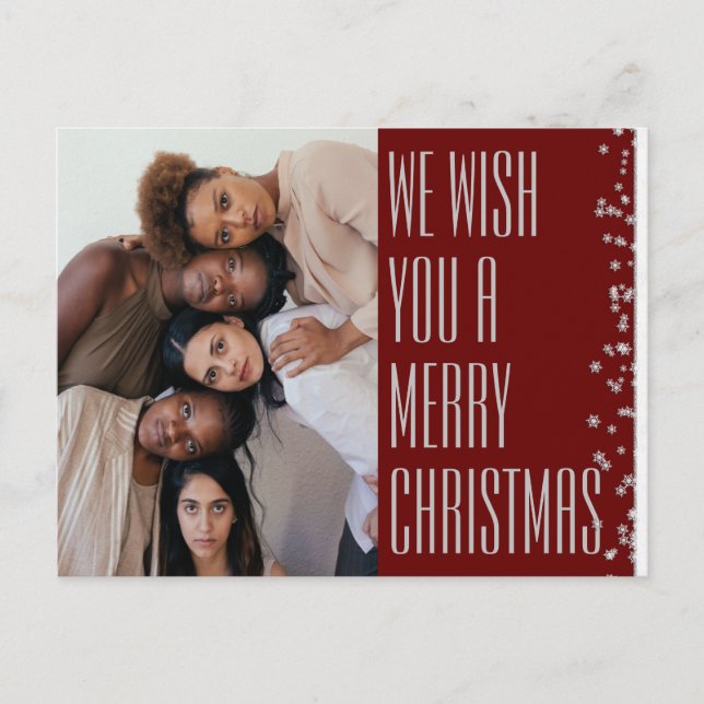 Cartes Pour Fêtes Annuelles Joyeux Noël Bourgogne Photo Holiday (Devant)