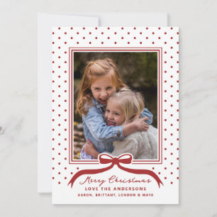Cartes Pour Fêtes Annuelles Joyeux Noël Bow Polka Dot